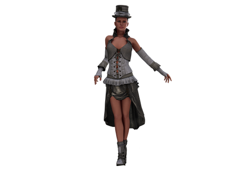 Steampunk Style Female Character PNG