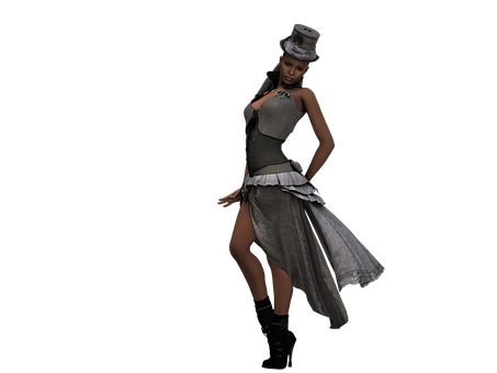 Steampunk Style Female Character PNG
