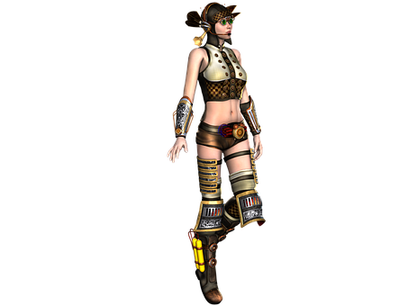 Steampunk Style Female Character PNG