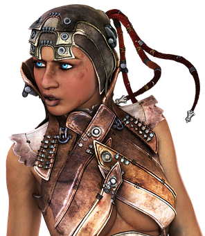 Steampunk Warrior Woman PNG