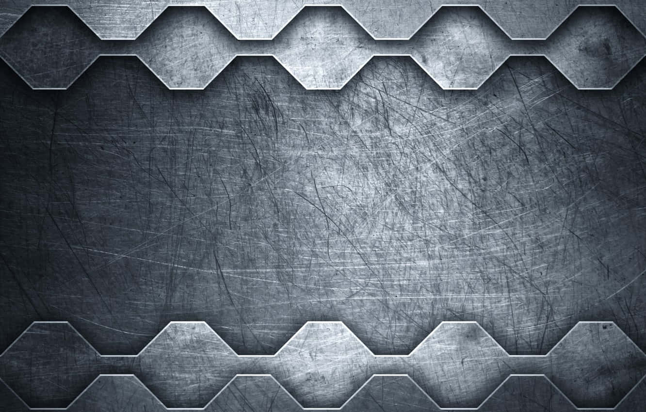 Metallischessechseckiges Hintergrundbild Mit Metallischen Sechsecken. Wallpaper