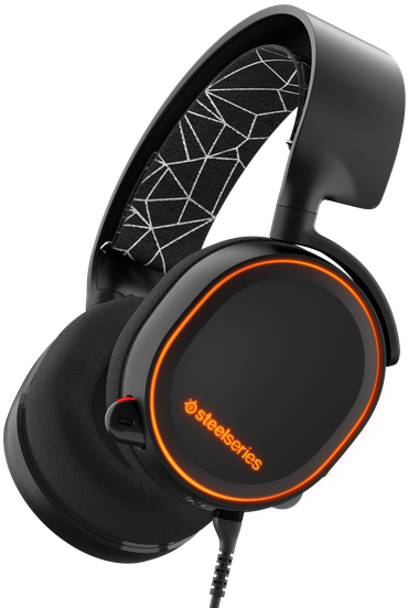 Steel Series Gaming Headset Orange Accent PNG