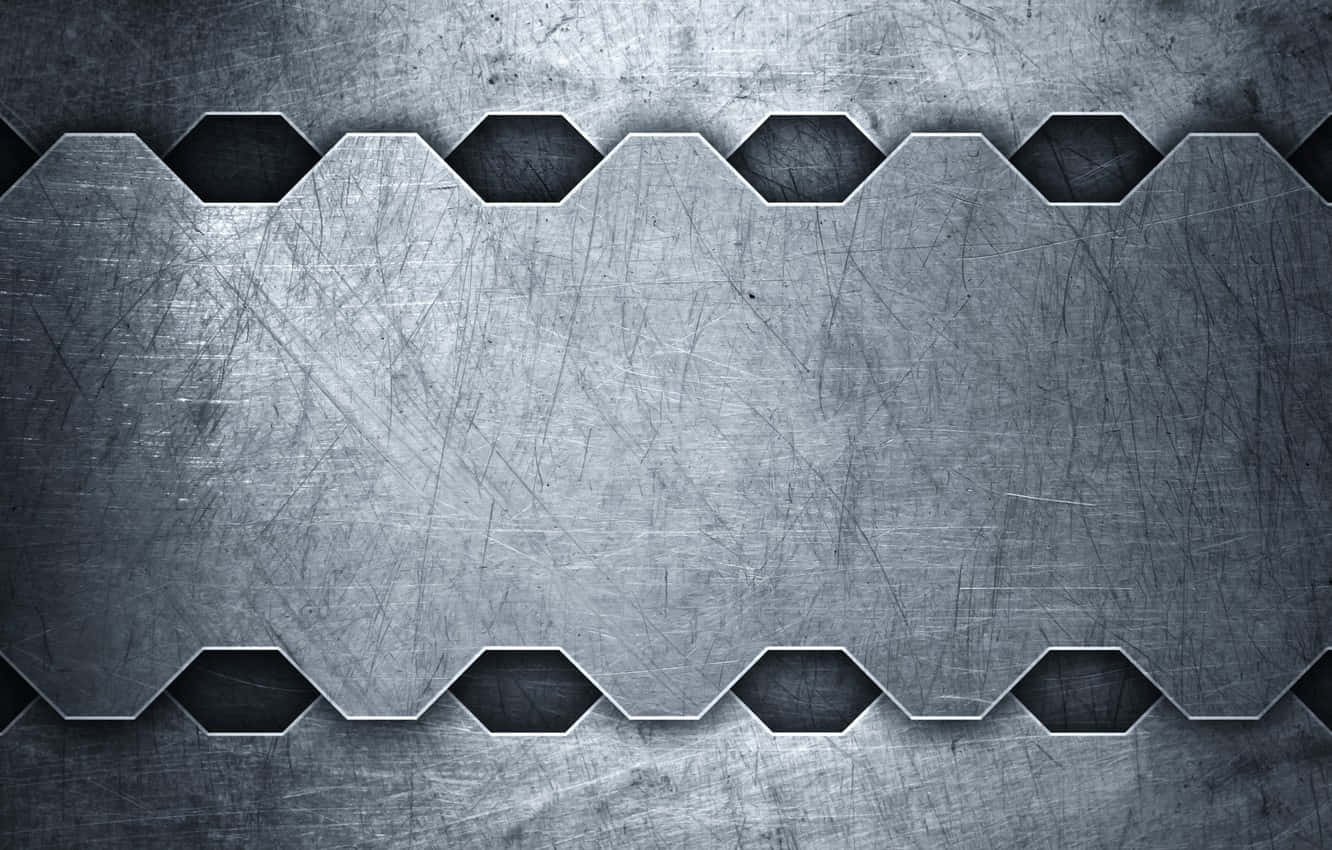 Metallbakgrundmed Hexagoner Wallpaper