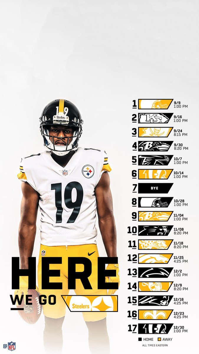 Pósterde La Temporada De Los Pittsburgh Steelers De La Nfl. Fondo de pantalla