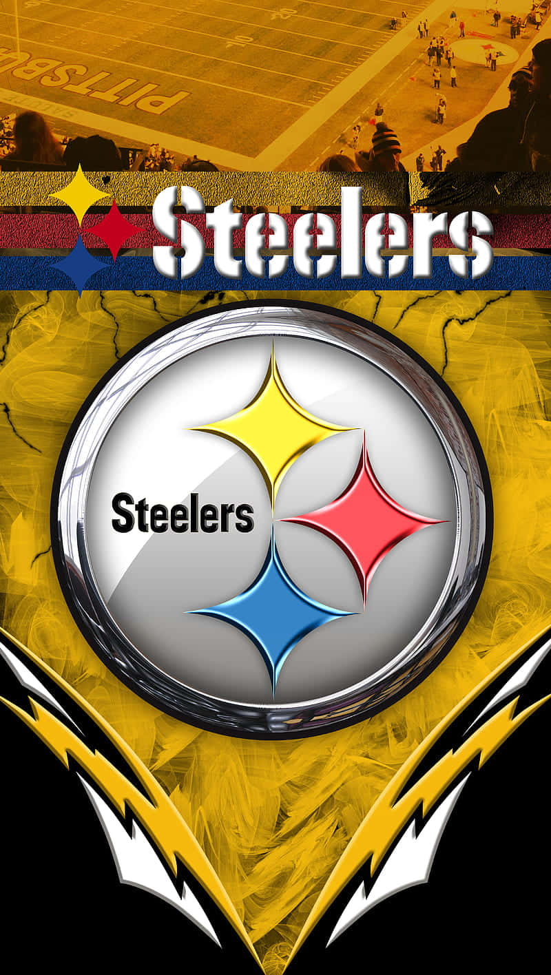 Logodei Pittsburgh Steelers Su Uno Sfondo Nero E Giallo Sfondo