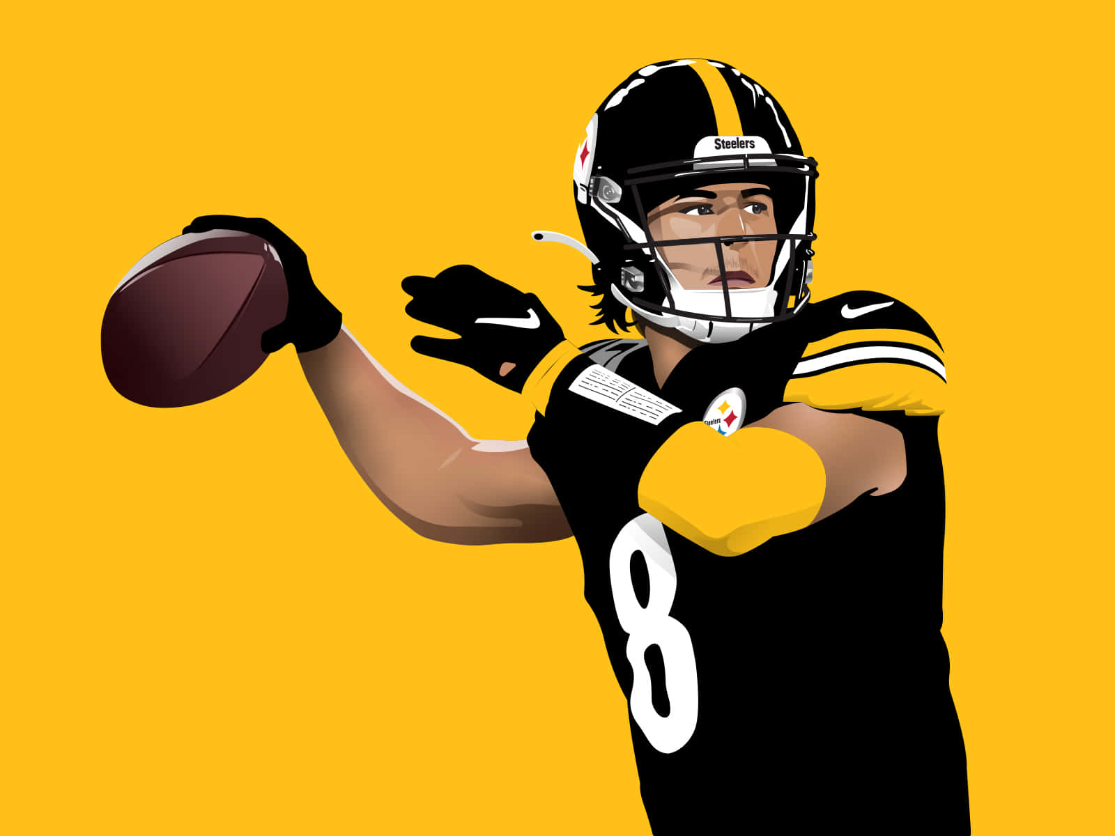 Steelers Quarterback Kenny Pickett Illustration Wallpaper