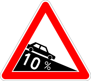 Steep Gradient Traffic Sign PNG