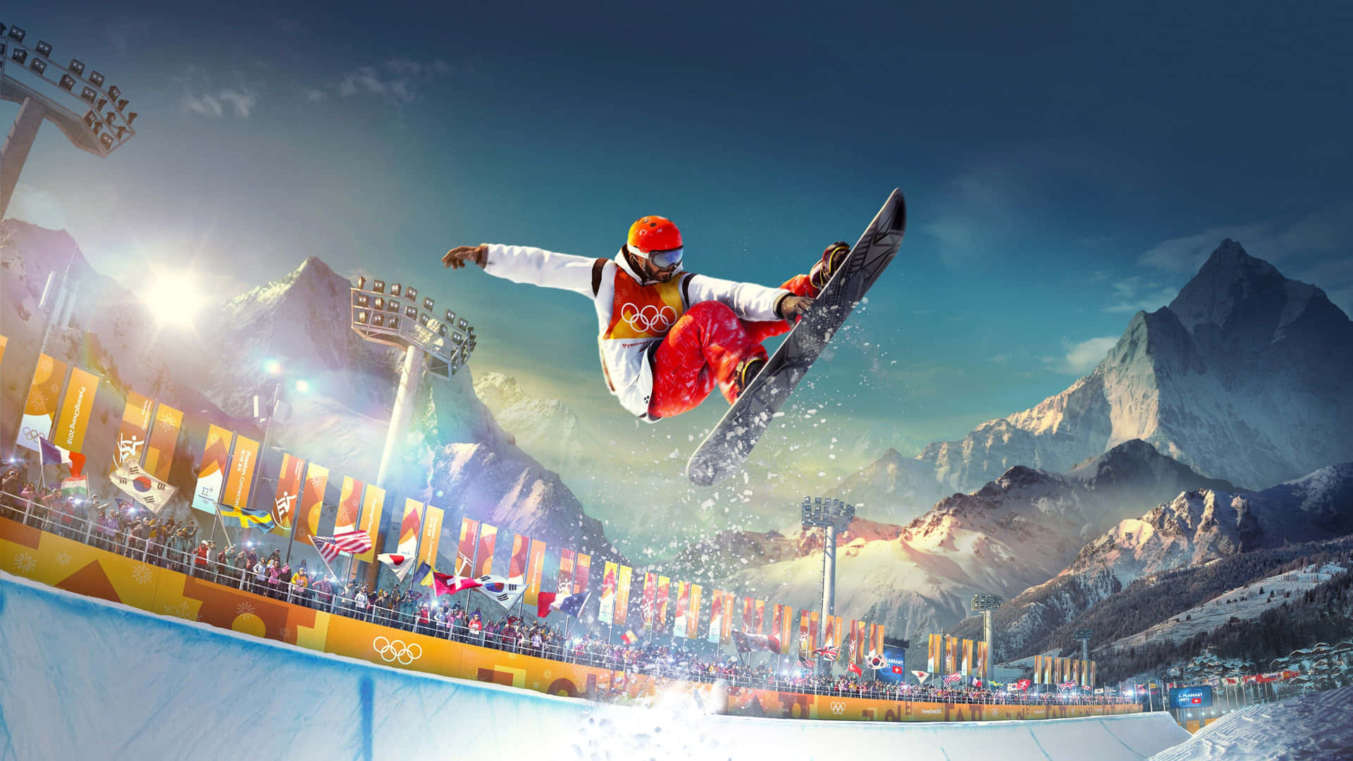 Steep Ice Skiing In Arena Wallpaper