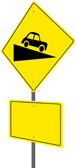 Steep Incline Road Sign PNG