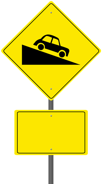 Steep Incline Road Sign PNG