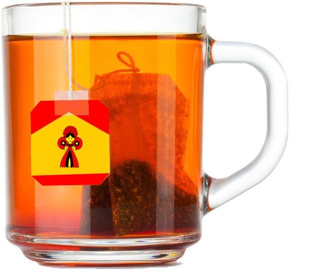 Steeping Tea Bagin Glass Mug PNG