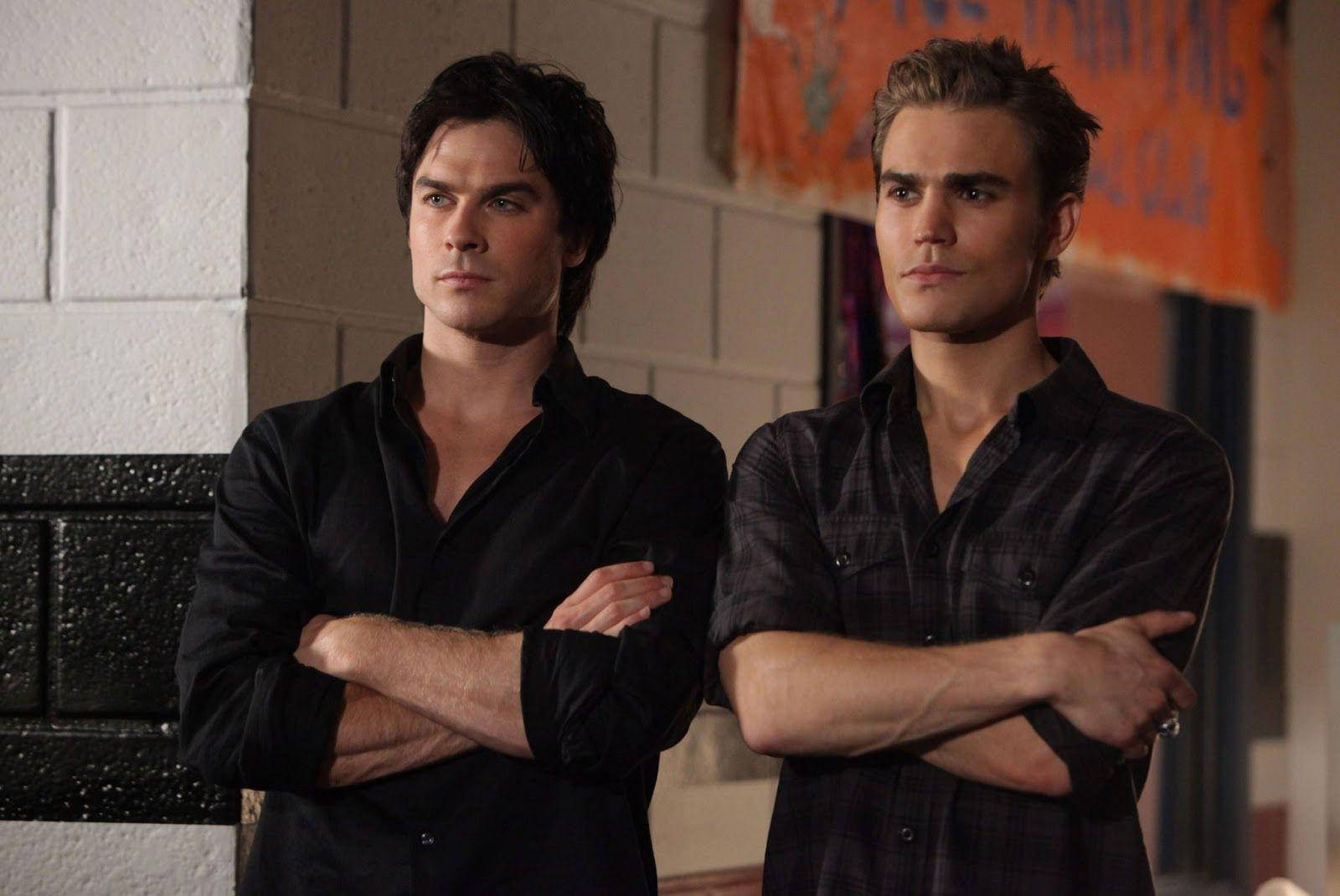 Stefan And Damon Salvatore Crossed Arms