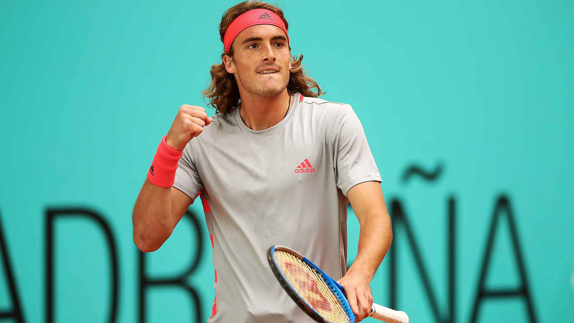 Stefanos Tsitsipas With Clenched Fist Wallpaper