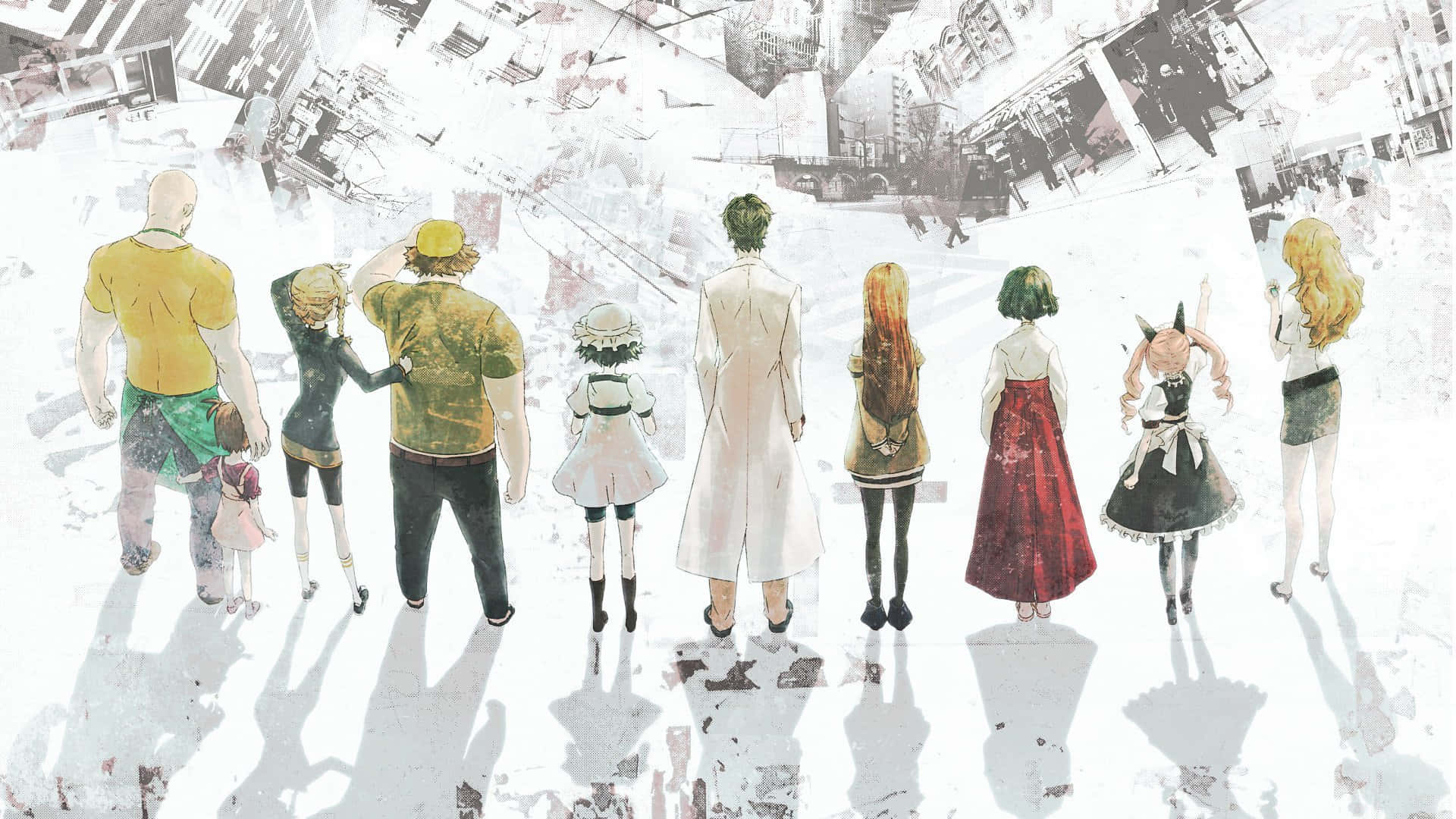 Steins Gate Characters on Rooftop