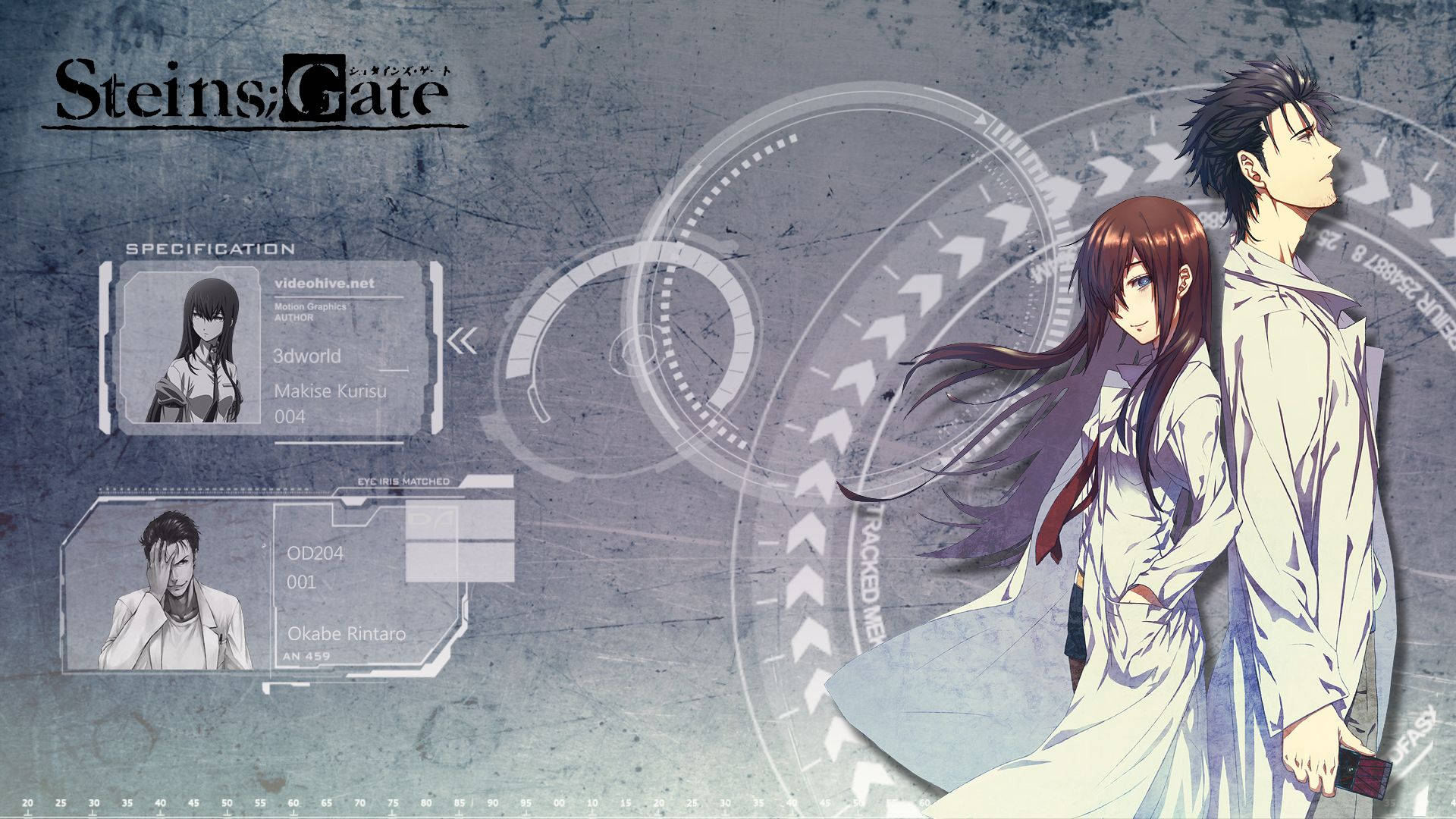 Find your place in time with the Steins Gate Digital Identification Poster Wallpaper