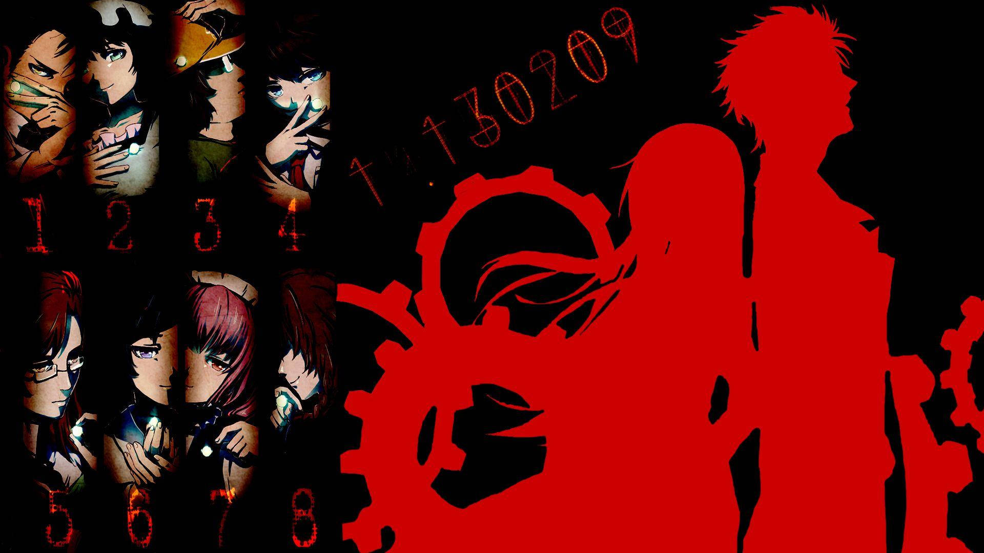The silhouette of Okabe Rintaro and Makise Kurisu in the world of Steins Gate Wallpaper