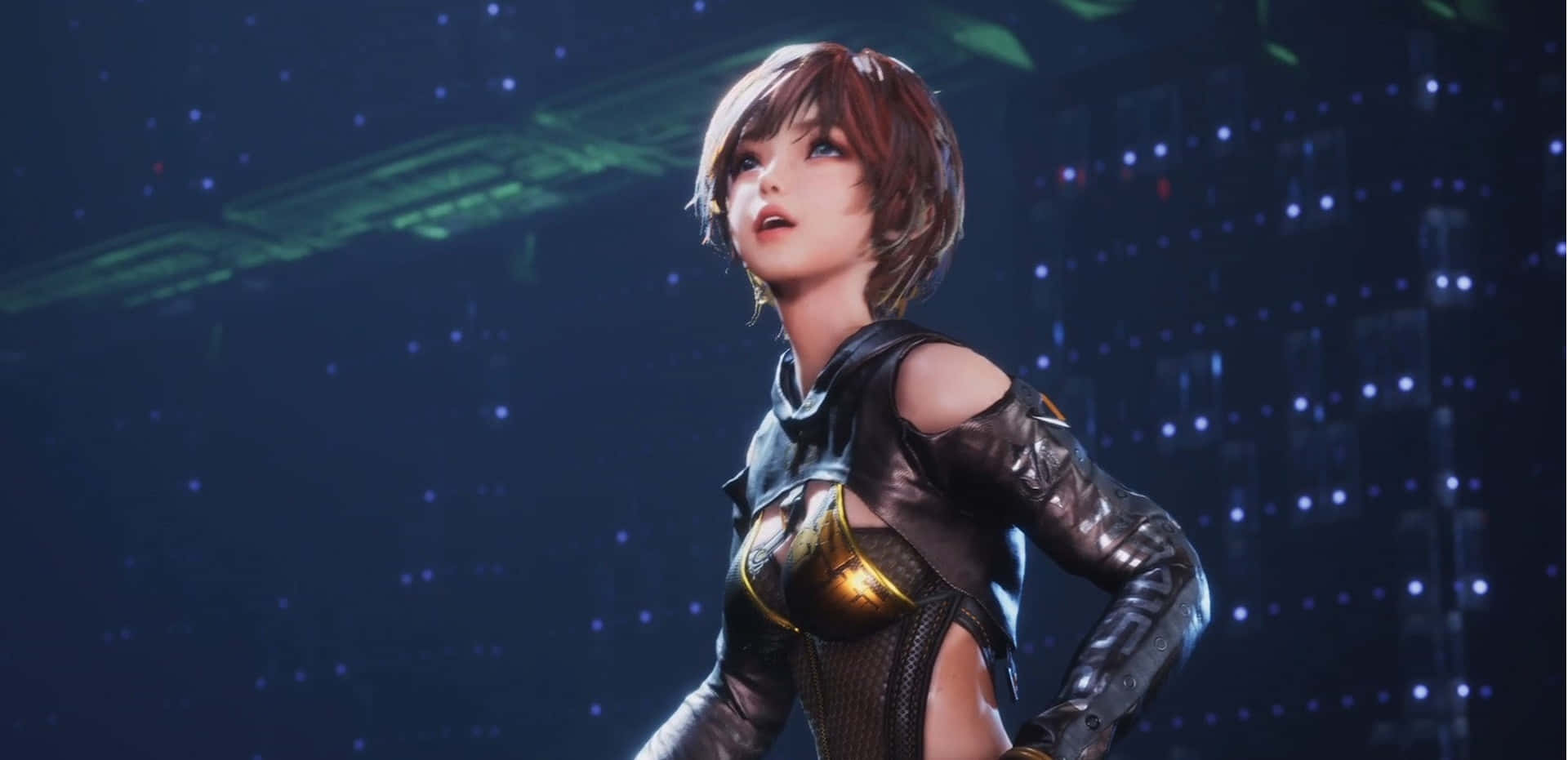 Stellar Blade Female Character Futuristic Backdrop Wallpaper