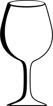 Stemmed Wine Glass Silhouette PNG