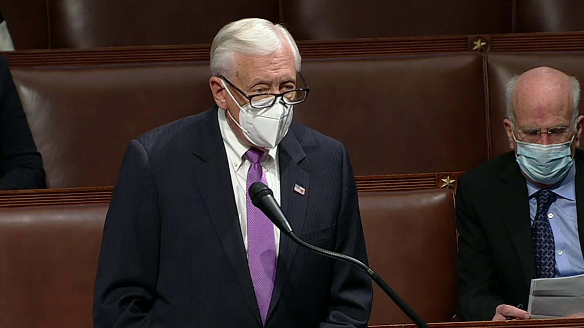 Steny Hoyer Talking With Face Mask Wallpaper