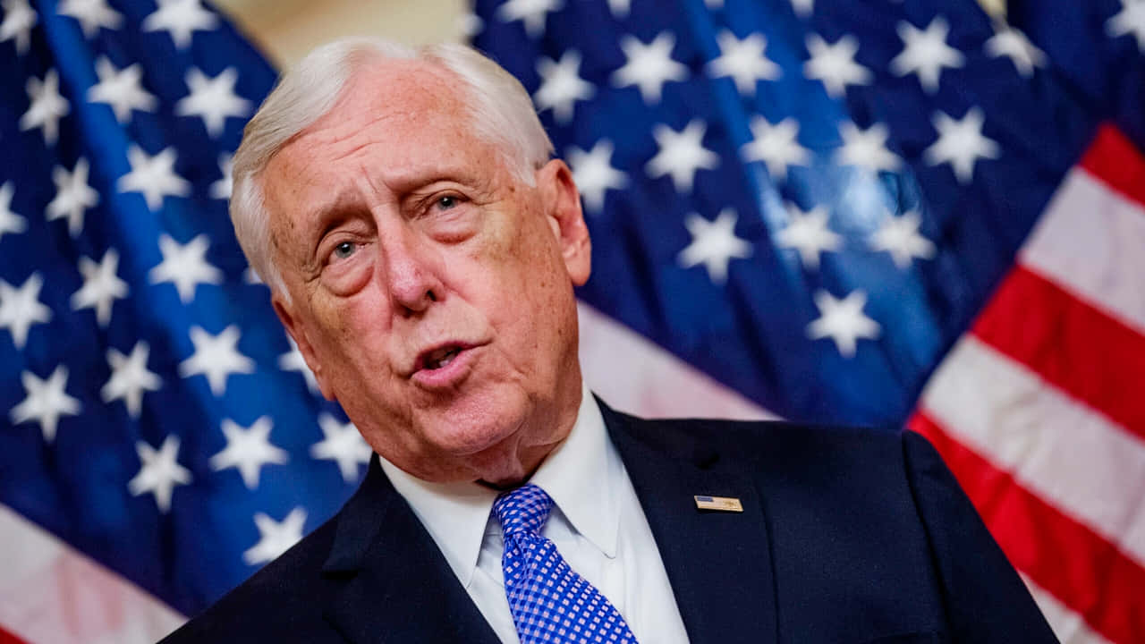 Steny Hoyer With American Flag Wallpaper