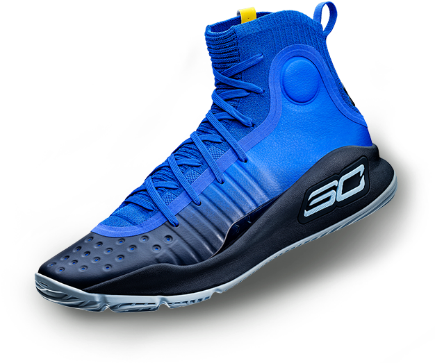 Steph Curry Blue Basketball Shoe PNG