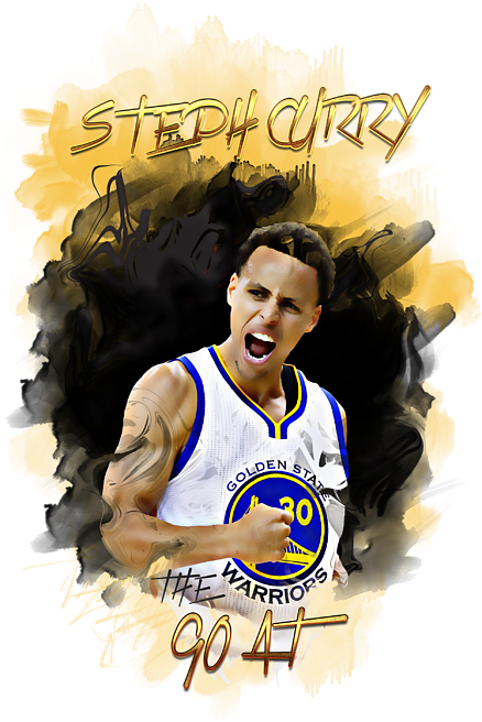 Steph Curry Golden State Warriors Artwork PNG