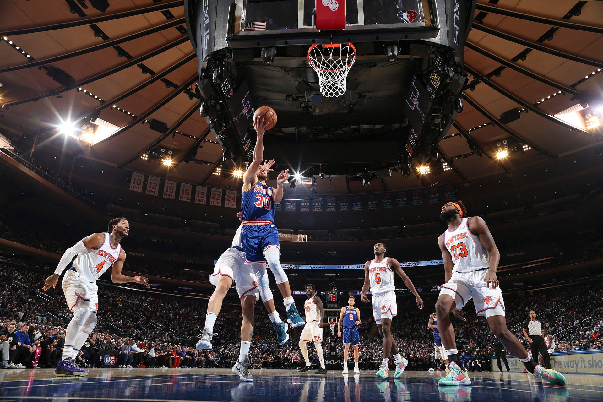 Steph Curry Med New York Knicks Wallpaper Wallpaper
