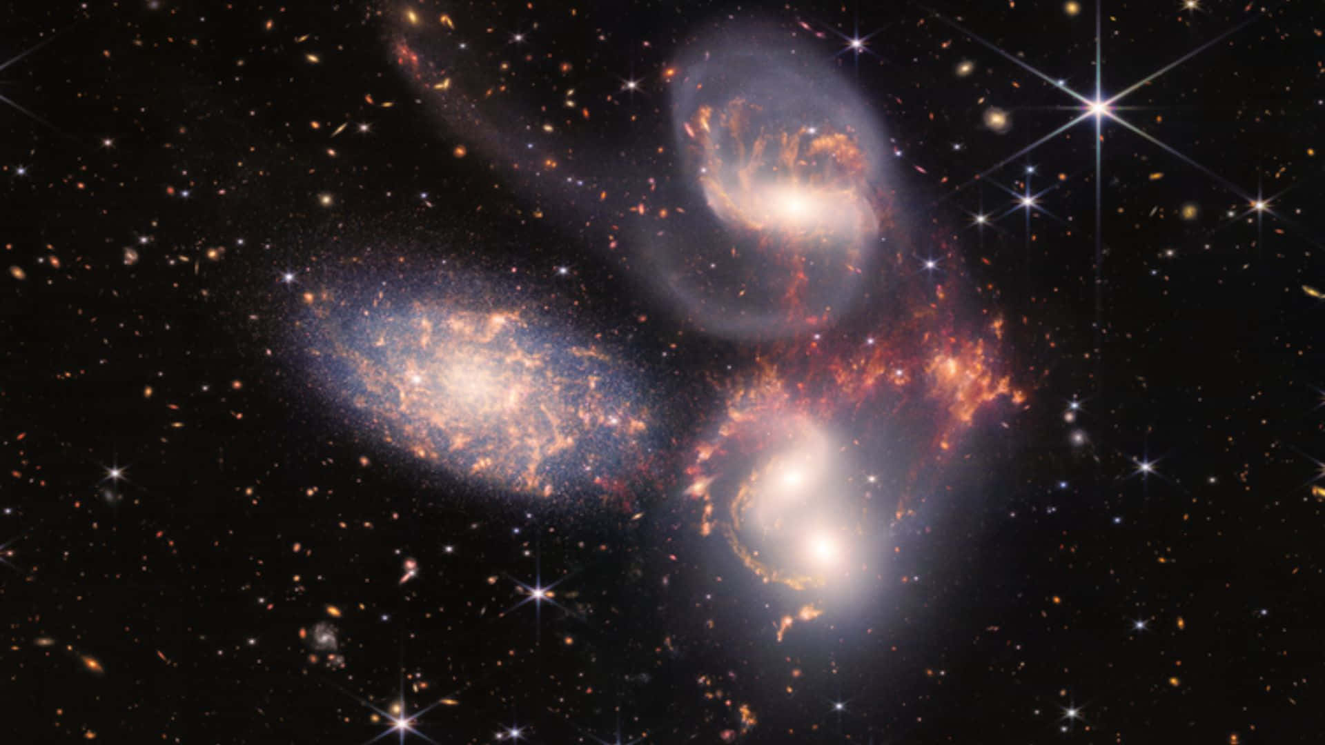 Stephan's Quintet Galaksegruppe Astronomi Billede Wallpaper