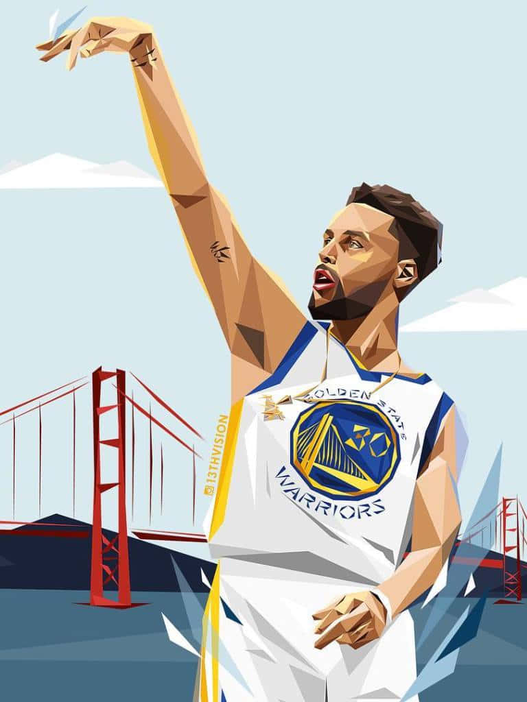 Stephen Curry Tegneserie 768 X 1024 Wallpaper