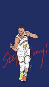 Stephencurry Cartoon - Tiratore Da 3 Punti Sfondo