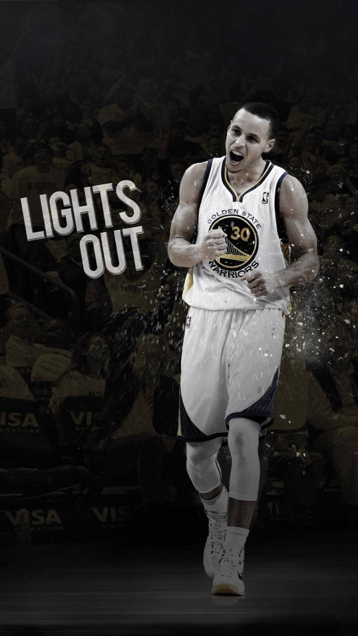 Stephen Curry With Text Poster Wallpaper