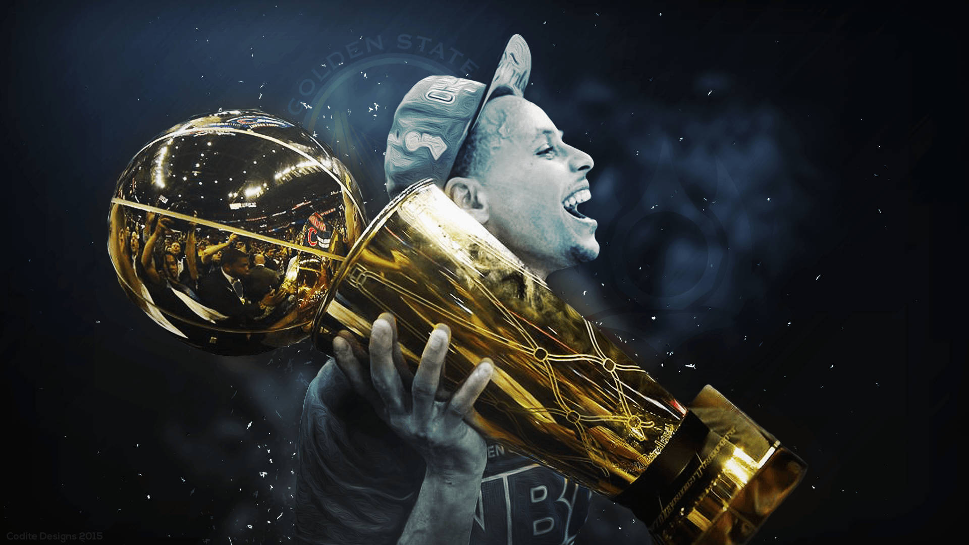 Stephen Curry With Trophy