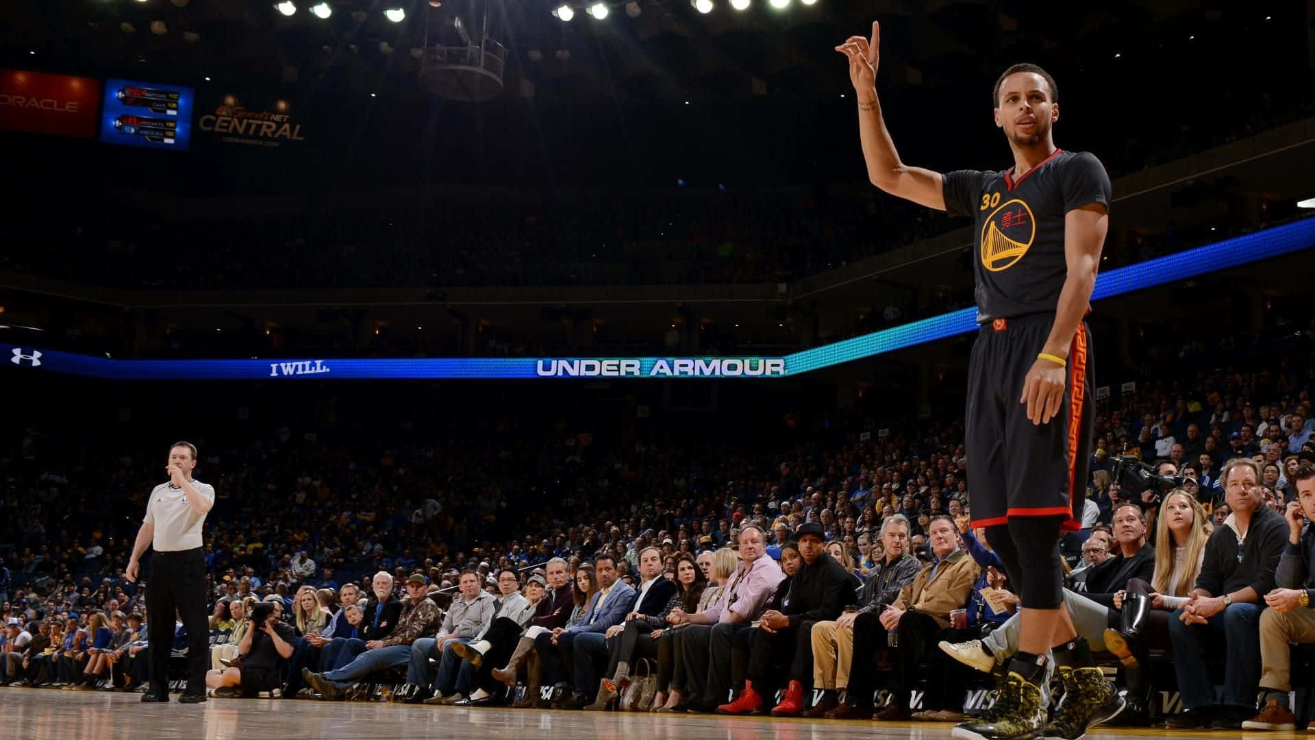 Stephencurry In Azione Durante Una Partita Di Pallacanestro