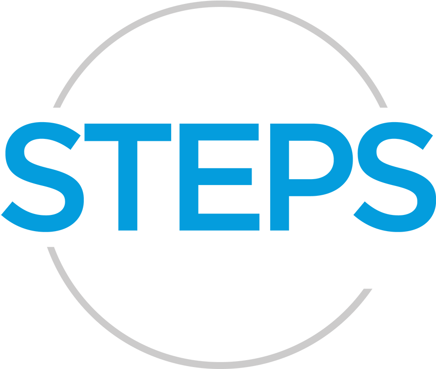 Steps In Motion Logo_ Blue Gray PNG