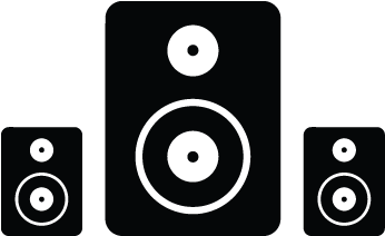 Stereo Speaker System Silhouette PNG