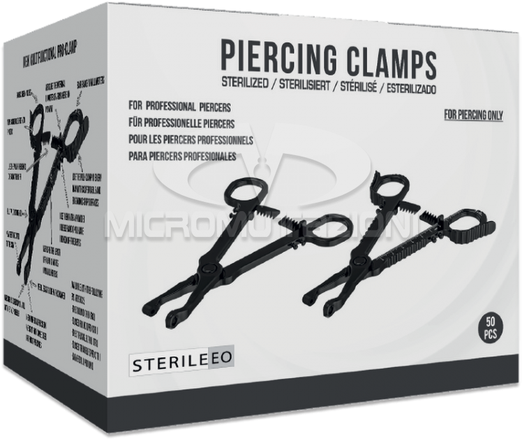 Sterilized Piercing Clamps Box PNG