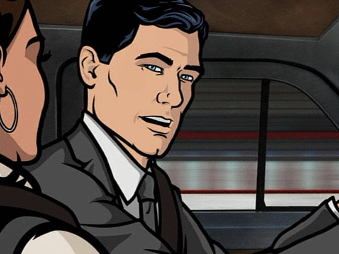 Sterling Archer in action, thrilling car chase. Wallpaper