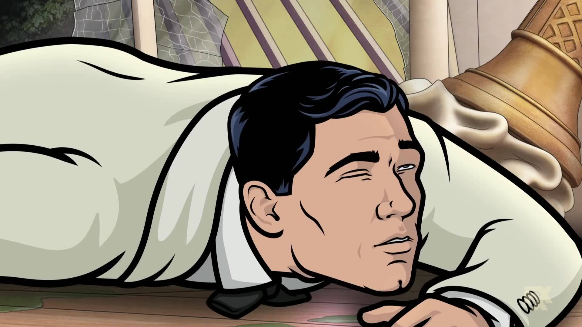 Sterling Archer Lying On Ground Wallpaper