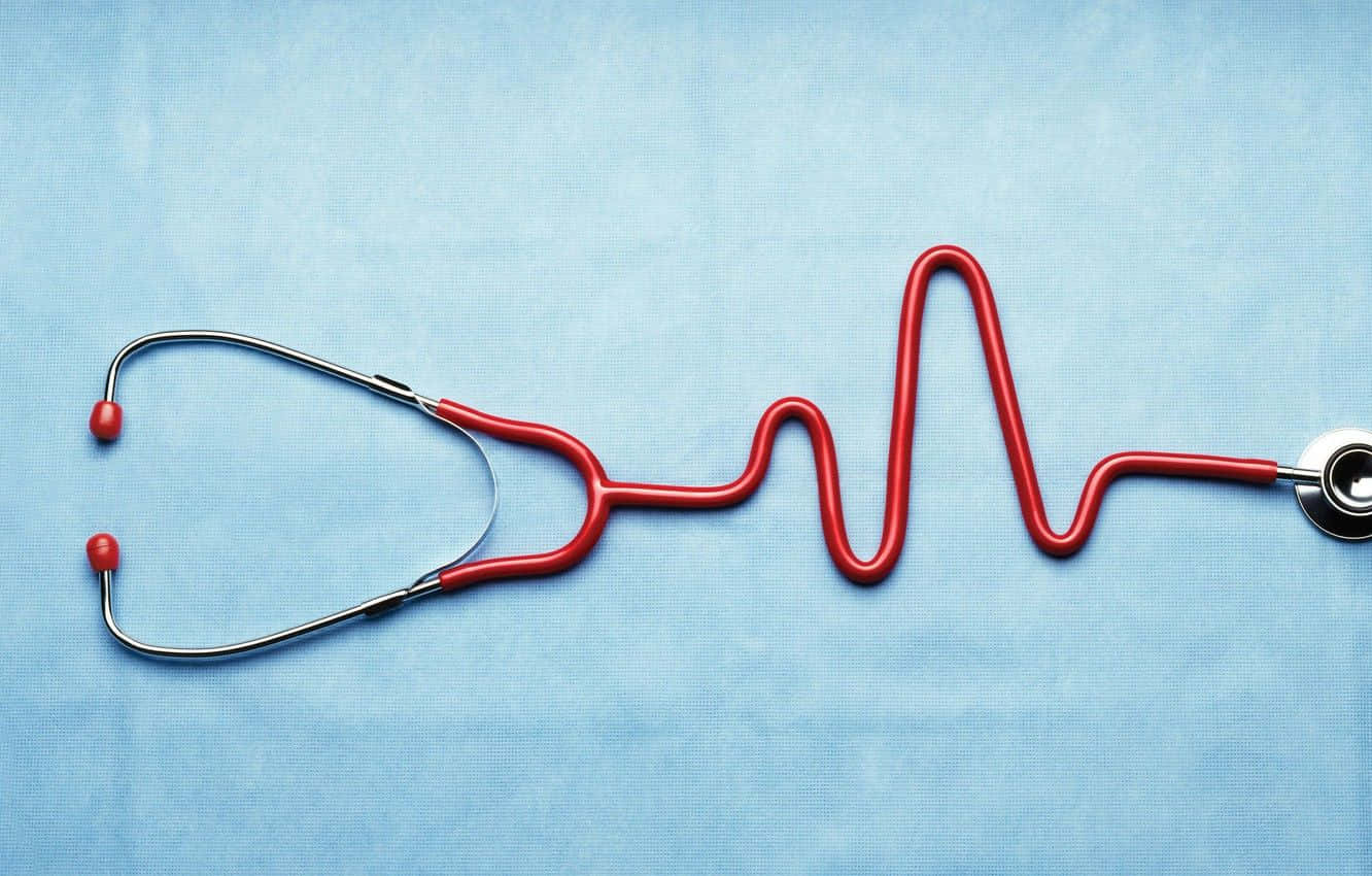 Close-up view of a stethoscope on a table