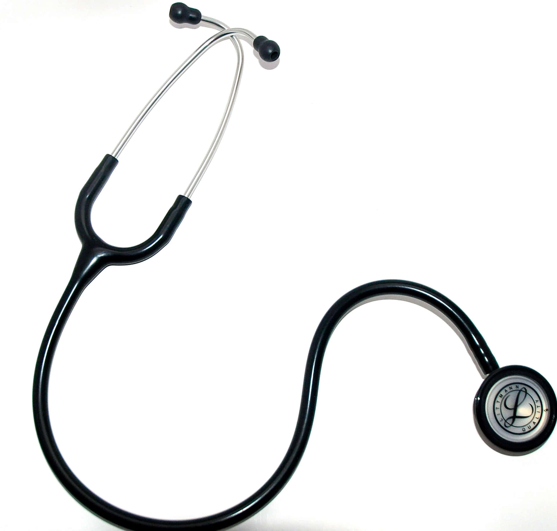 Close-up shot of a stethoscope on a table surface