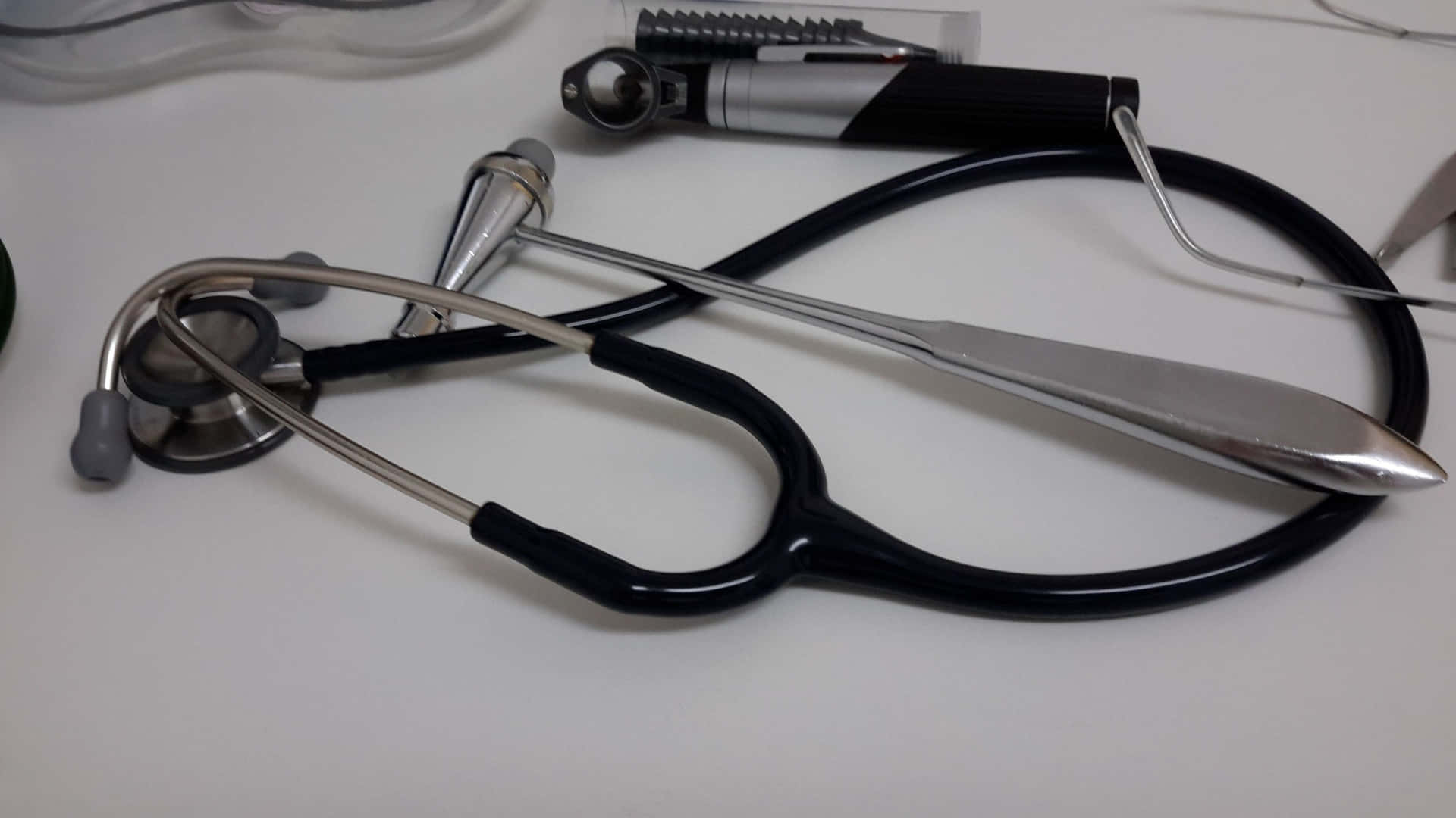 Close-up of Stethoscope on Table