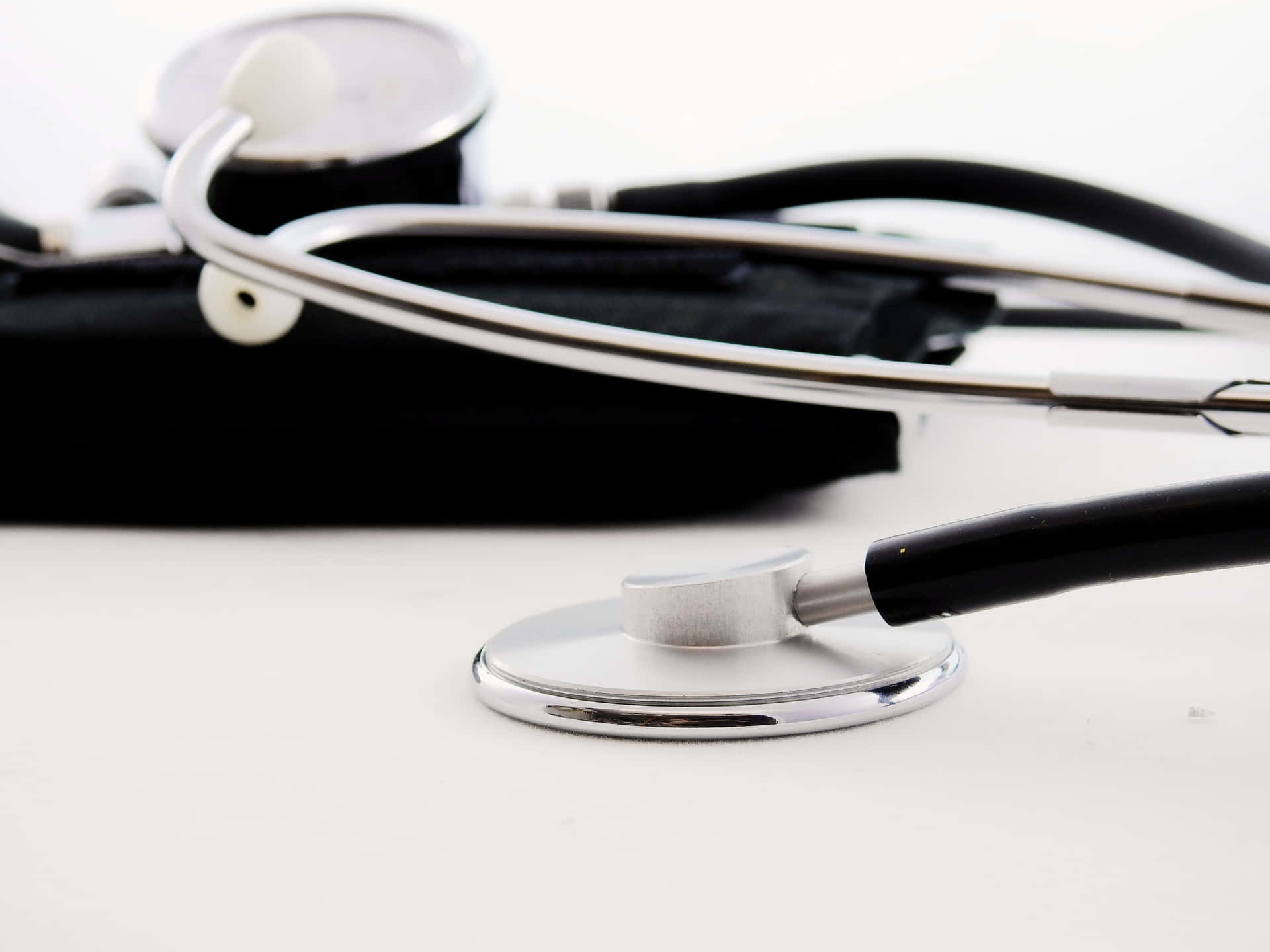 Close-up of stethoscope on a table