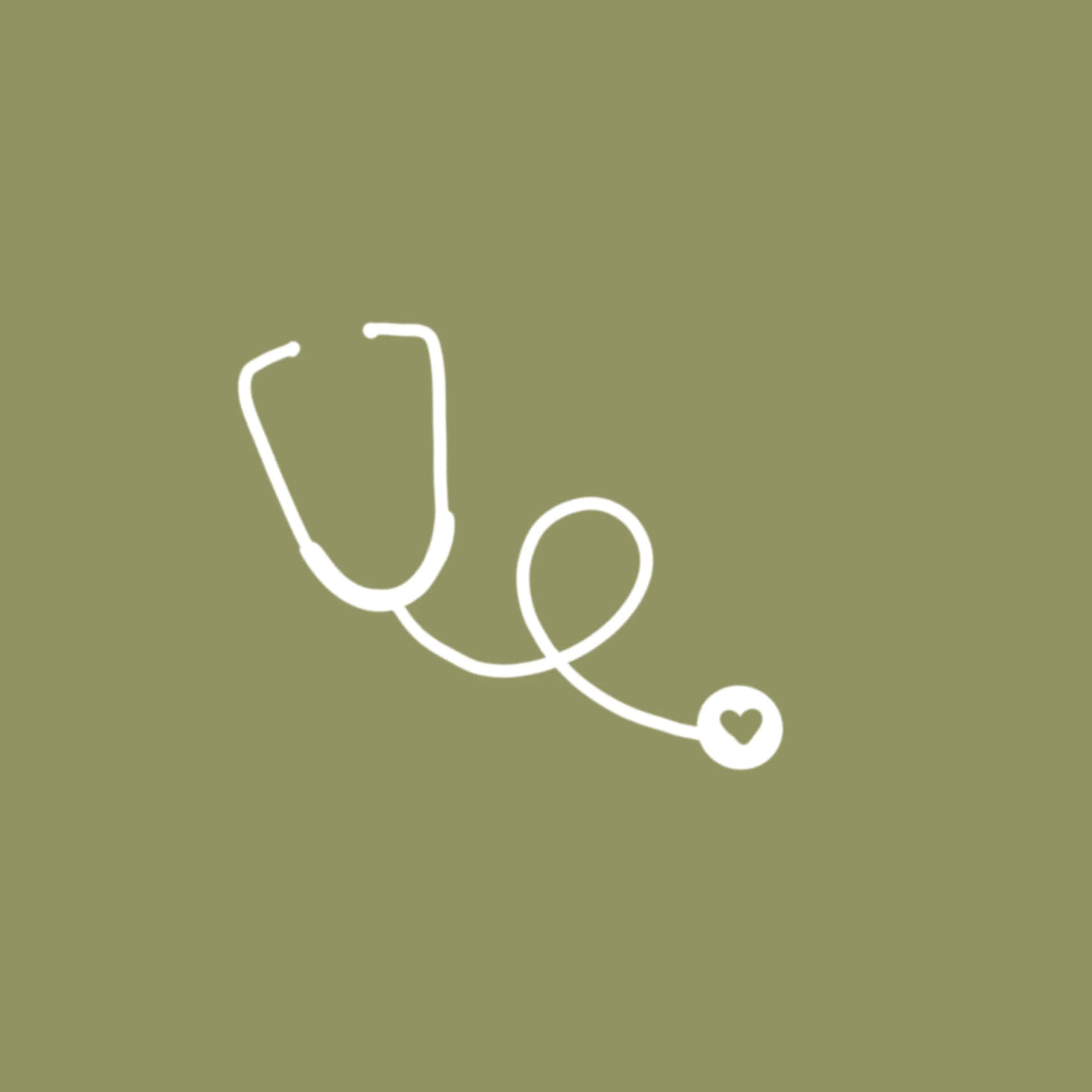 Stethoscope Heart Illustration Nurse Aesthetic Wallpaper