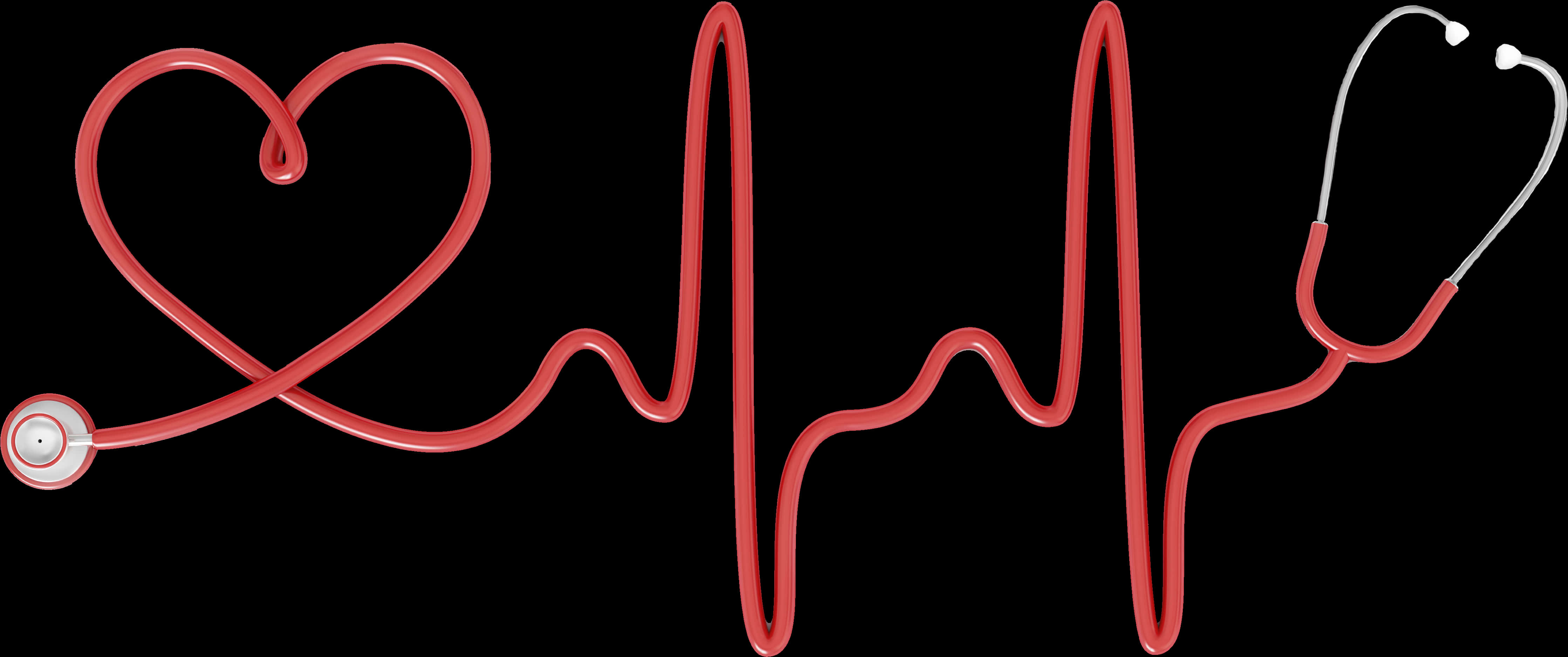 Stethoscope Heartbeat Art PNG