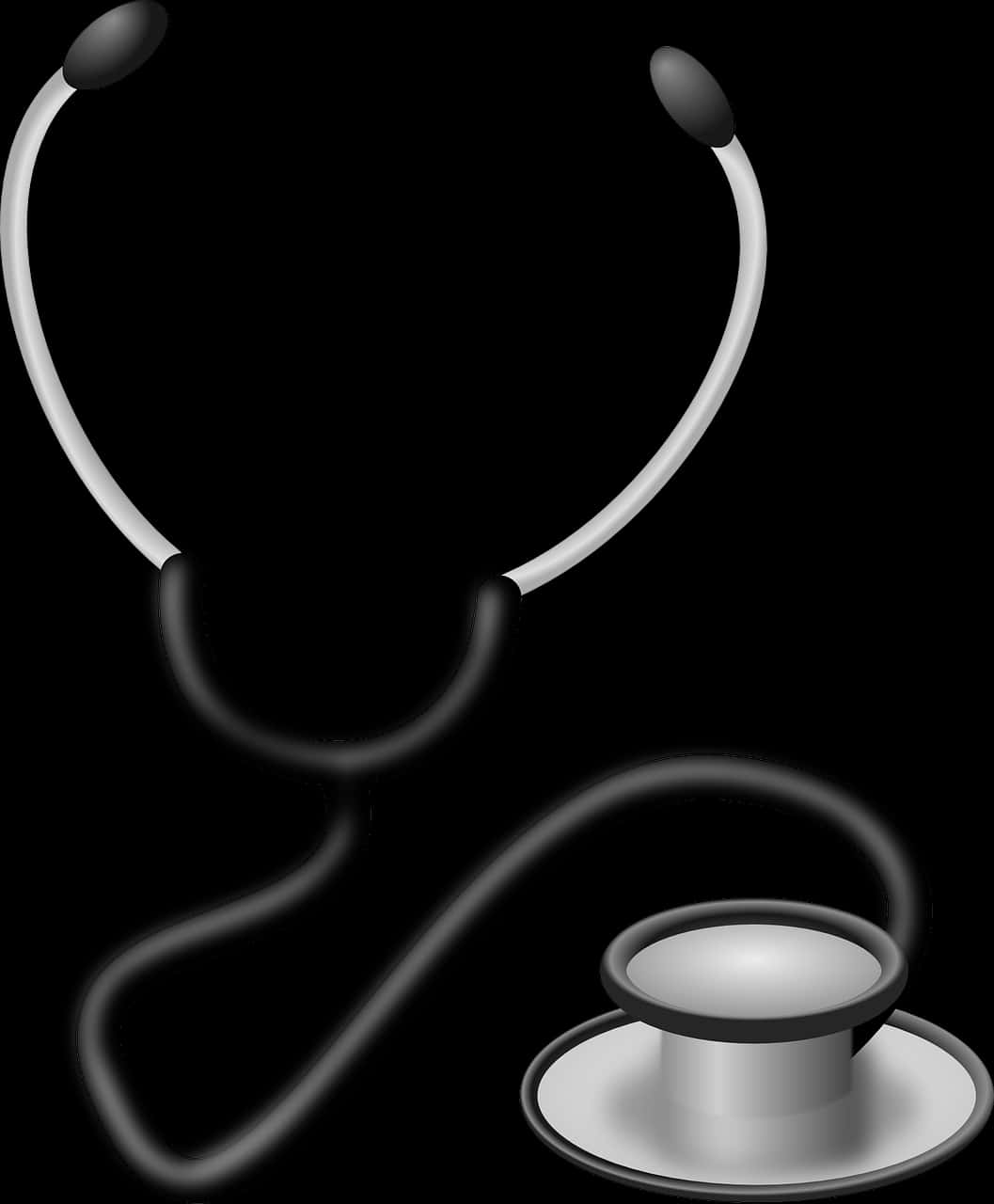 Stethoscope Icon Black Background PNG