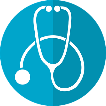 Stethoscope Icon Blue Background PNG