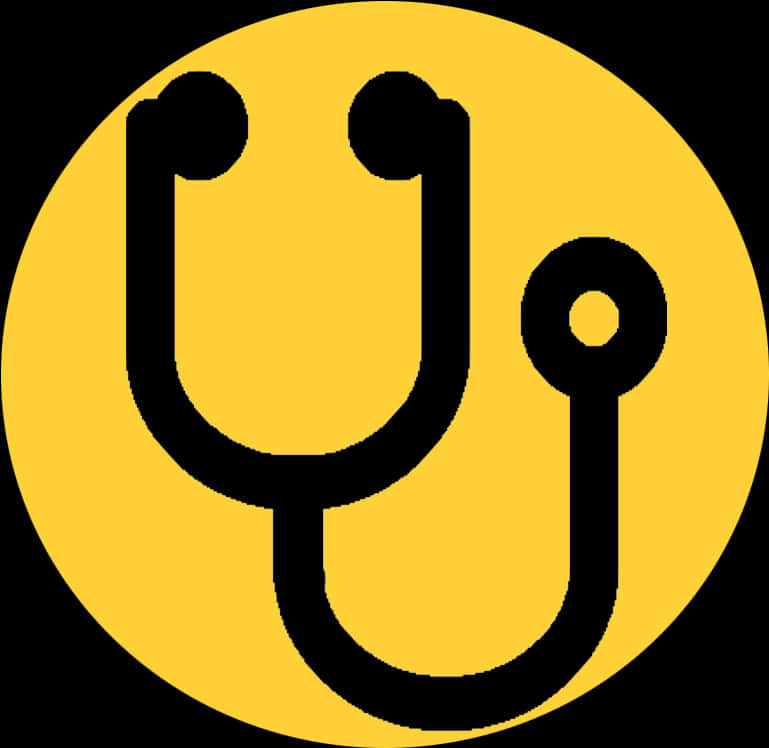 Stethoscope Icon Yellow Background PNG