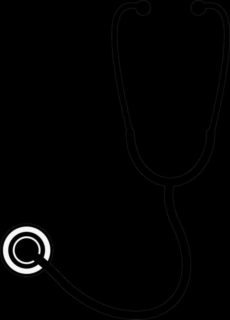 Stethoscope Silhouette Black Background PNG