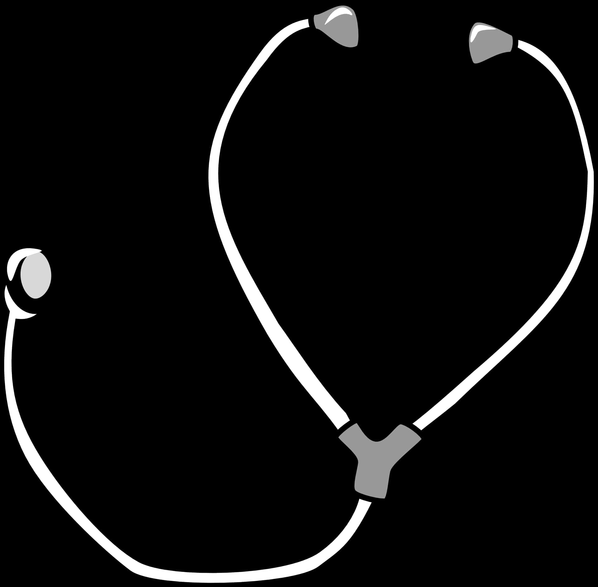 Stethoscope Silhouette Black Background PNG