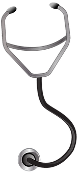 Stethoscope Silhouetteon Black Background PNG